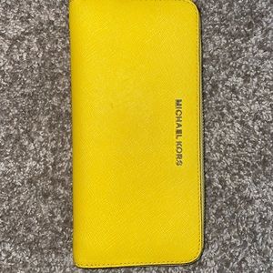 Bright Yellow Michael Kors Continental Wallet